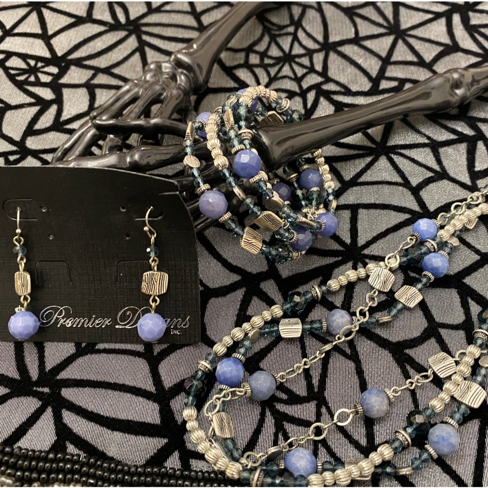 Premier Designs Denim Set (earrings, bracelet & necklace)